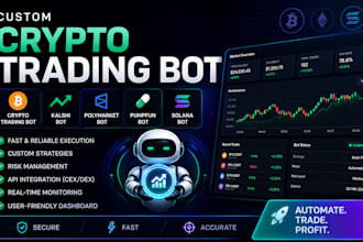 build crypto trading bot, kalshi bot, polymarket bot, pumpfun bot, solana bot