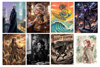 create ai characters, concept art and illustrations