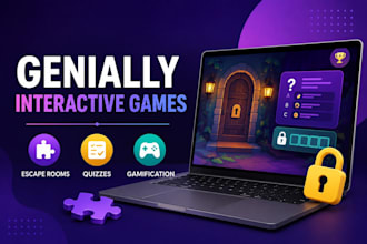 create genially escape room, interactive quiz, educational game and gamification