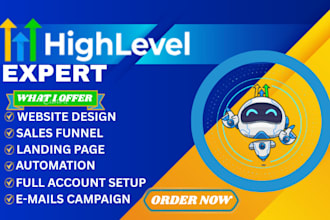 design gohighlevel website, landing page and sales funnel
