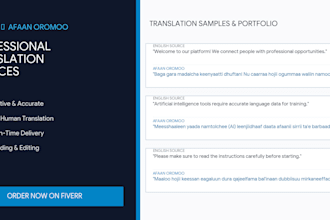 professionally translate your content from english to afaan oromoo
