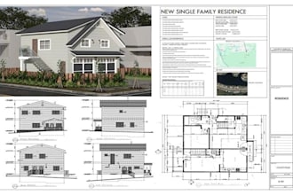 create 2d floor plans, architectural, structural and mep city permit drawings