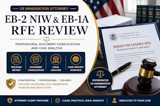 provide US immigration attorney review for eb2 niw or eb1a rfe