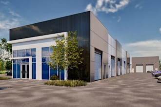 redesign 3d industrial building, warehouse,factory modeling,driveway design,park