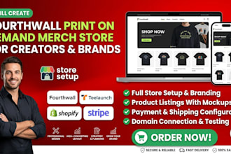 setup fourthwall pod store teelaunch print on  demand fourth wall merch store