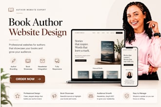 design author website, book author website, ebook website, author landing page