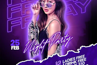 design event flyer, food promotional marketing flyer