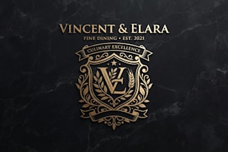 design a luxurious restaurant logo for your brand