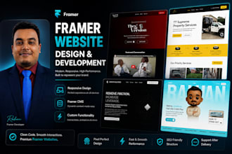 design a framer website with responsive and animations