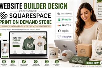 squarespace spod printful teelaunch tshirt mockup print on demand store design