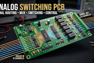 design analog switching board pcb, signal routing and electronic circuits