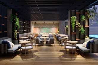 design cafe coffee shop restaurant interior 2d 3d