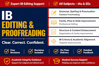 proofread and edit your ib ia and extended essay for hl and sl