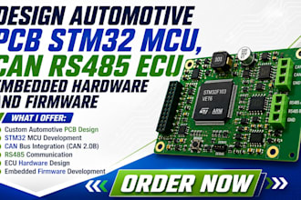 design automotive pcb stm32 mcu, can rs485 ecu embedded hardware and firmware