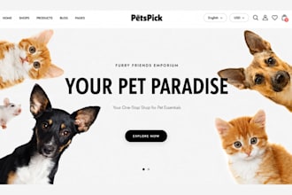 design  pet shopify store pet product store