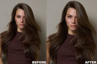 do hair, portrait and beauty skin retouching