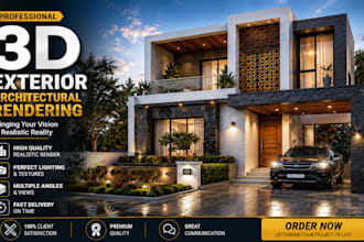 create 3d exterior architectural rendering