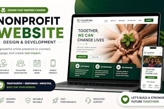 build a nonprofit charity ngo donation 501c3 website on wordpress or wix