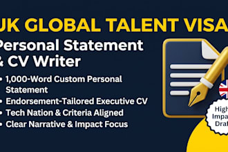 draft a winning personal statement and CV for UK global talent visa