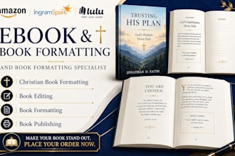 do amazon KDP book formatting and interior book layout design kindle and print