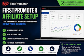 set up firstpromoter affiliate tracking, referral links and commissions