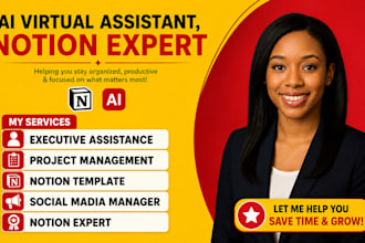 be your executive ai virtual assistant notion expert social media manager