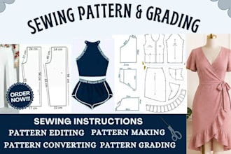 create digital sewing patterns and grade garments into multiple sizes
