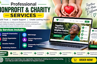 create a nonprofit website, charity website and help with 501c3 setup