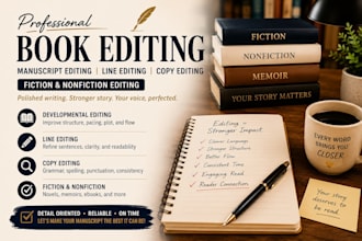 book and ebook editing line and copying editing manuscript fiction non fiction