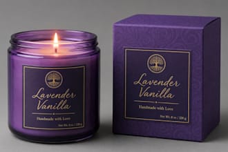 design custom candle label, product label, vintage candles, soap label packaging