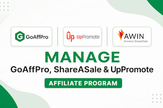 manage goaffpro, uppromote, shareasale affiliate programs