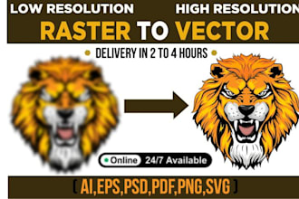 do vector tracing logo, vectorize image to vector ai svg eps