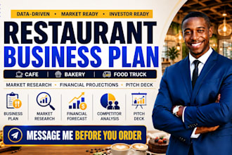 write restaurant business plan cafe bakery food truck market research pitch deck