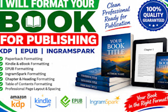 format your book for KDP, epub and ingramspark