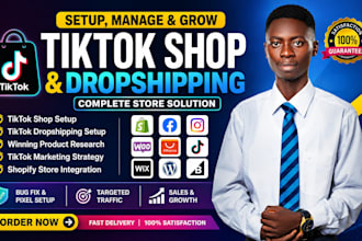 set up tiktok shop, facebook, instagram shop dropshipping  tiktok shop marketing