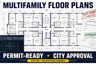 design permit ready multifamily apartment floor plans for city approval
