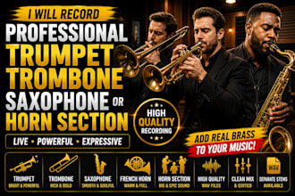 be your professional trumpet, trombone, saxophone, horn session player