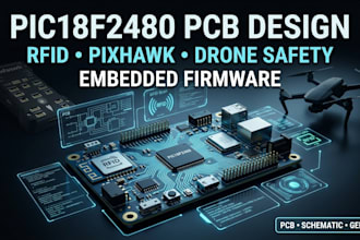 design pic18f2480 pcb, rfid, pixhawk, drone safety and embedded firmware