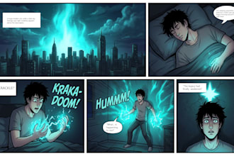 custom comic book pages, graphic novel, and sequential art