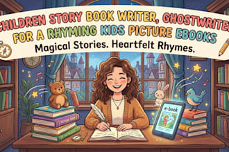 be your children story book writer, ghostwriter for a rhyming kids picture ebook