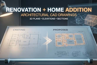create renovation and home addition architectural cad drawings