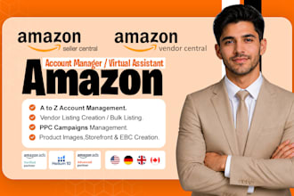 be your amazon virtual assistant, amazon account manager, amazon fba va