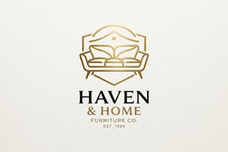 design a stylish sofa logo for your furniture brand
