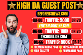 do SEO guest post backlink, high da,pa guest post service