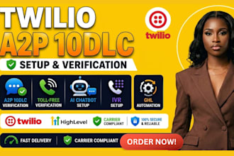 setup a2p 10dlc, gohighlevel a2p, twilio a2p, toll free and ivr ring central a2p