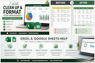 clean up and format your excel or google sheets spreadsheet