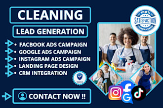 cleaning leads, cleaning facebook ads, cleaning google ads , cleaning video ads