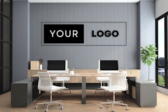 design eye grabbing teams and zoom virtual meeting background with logo in 3d