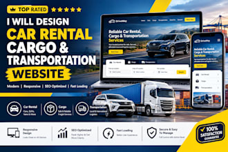 design a car rental cargo and transportation website