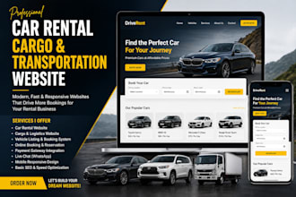 design a car rental cargo and transportation website